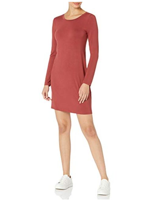 Amazon Brand - Daily Ritual Women's Jersey Long-Sleeve Scoop-Neck T-Shirt Dress
