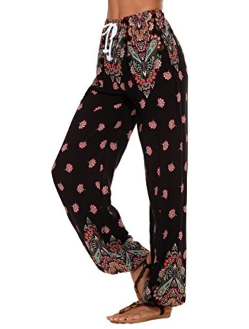 Urban CoCo Women's Floral Print Boho Yoga Pants Harem Pants Jogger Pants