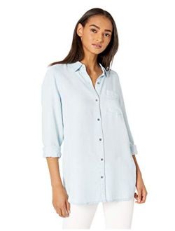 Women's Relaxed Fit Tencel Long-Sleeve Button-up Tunic