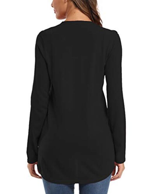 Urban CoCo Women's Long Sleeve Open Front Cardigan with Pockets