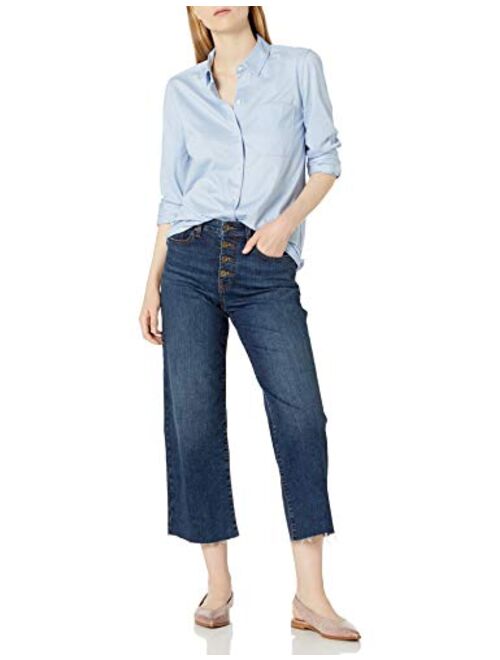 Amazon Brand - Daily Ritual Women's Knit Long-Sleeve Relaxed Button-Down Shirt