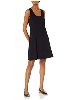 Amazon Brand - Daily Ritual Women's Rayon Spandex Wide Rib Sleeveless Scoop-Neck T-Shirt Dress