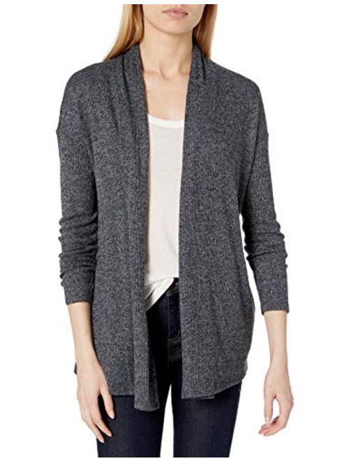 Amazon Brand - Daily Ritual Women's Cozy Knit Rib Draped Open-Front Cardigan Sweater