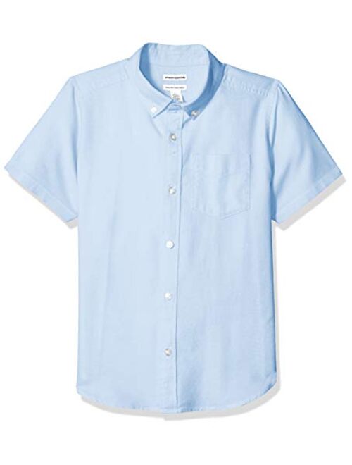 Amazon Essentials Boys' Uniform Short-Sleeve Woven Oxford Button-Down Shirt