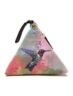 Value Arts Hummingbird Triangle Wristlet Clutch Purse