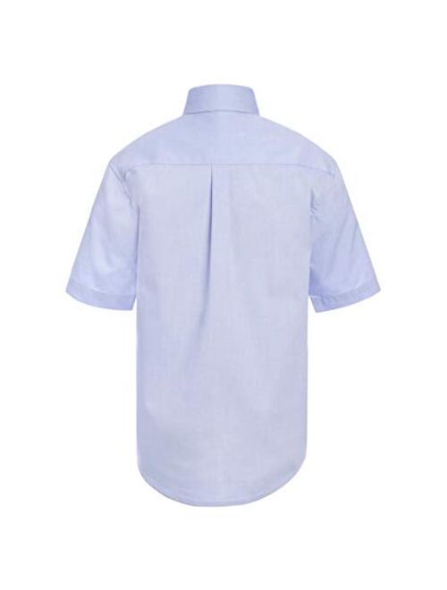 Tommy Hilfiger Short Sleeve Pinpoint Boys Oxford Collar Shirt, Kids School Uniform Clothes