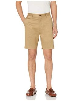 Amazon Brand - Buttoned Down Men's Slim Fit Flat Front 9" Inseam Chino Short, Supima Cotton Non-Iron