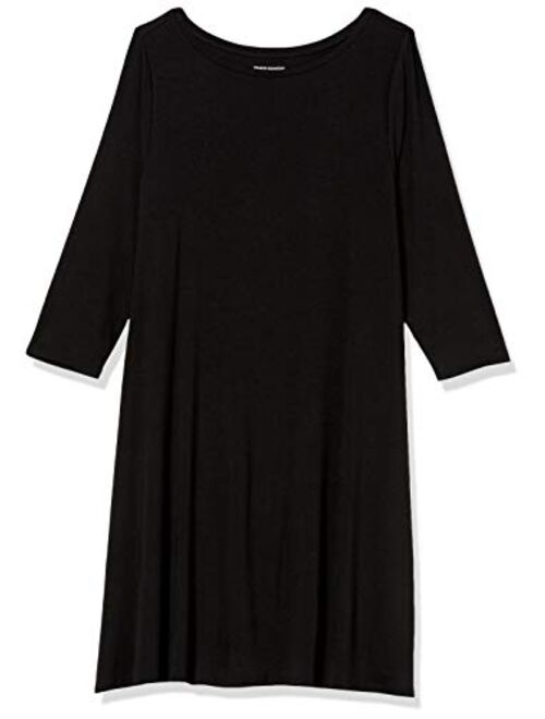 Amazon Essentials Women's Plus Size 3/4 Sleeve Boatneck Dress