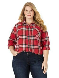Riders by Lee Indigo Women's Plus Size Heritage Long Sleeve Front Plaid Flannel
