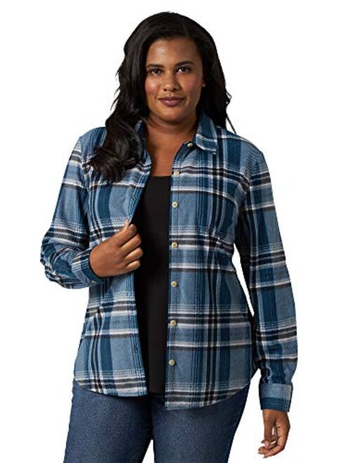 Lee Riders Riders by Lee Indigo Women's Plus Size Long Sleeve Button Front Pattern Fleece Shirt