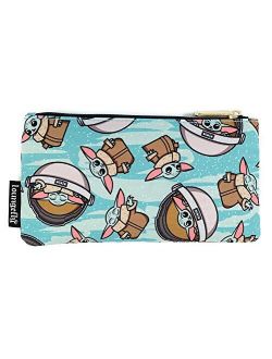 Star Wars Baby Yoda All Over Pattern Print Coin Cosmetic Bag Pouch