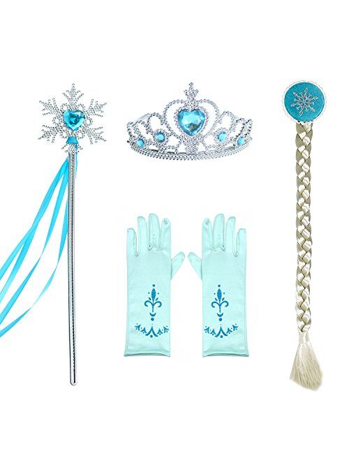 Party Chili Princess Costumes Birthday Dress  for Little Girls with Crown, Mace, Gloves Accessories 3-12 Years
