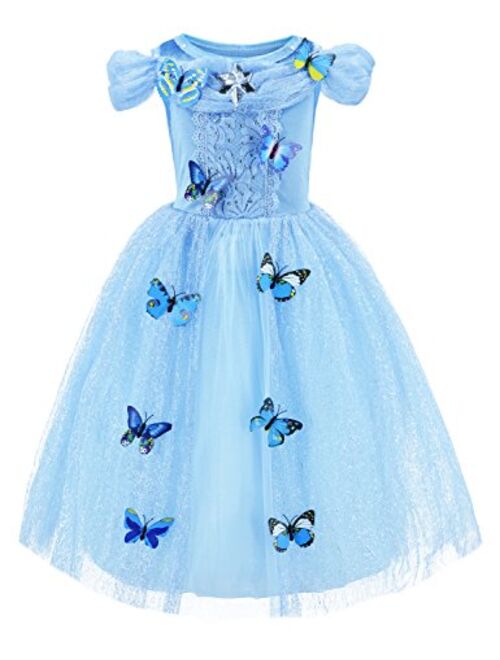Party Chili Princess Costume for Girls Birthday,Christmas Dress Up with Accessories 3-10 Years