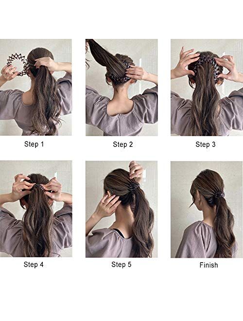 2021 Fashion Hair Clips Expandable Pony Tail Holders Hair Ties Birdnest Hair Clip Ponytail Hairpin Curling Iron Bun Maker Hair Styling Tool Claw Hair Clips For Woman Girl