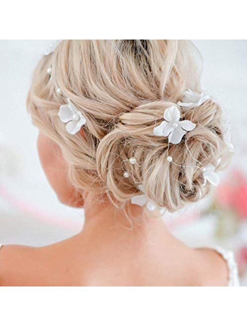 Dalina Bride Wedding Hair Vine Accessory Flower Hair Piece Bridal Headpiece For Bride(120cm / 47 inches) - Set Of 2 Vines.