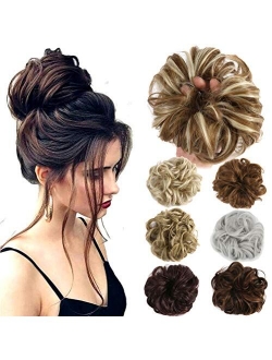 Hair Bun Extensions Wavy Curly Messy Hair Extensions Donut Hair Chignons Hair Piece Wig Hairpiece Medium Brown onesize