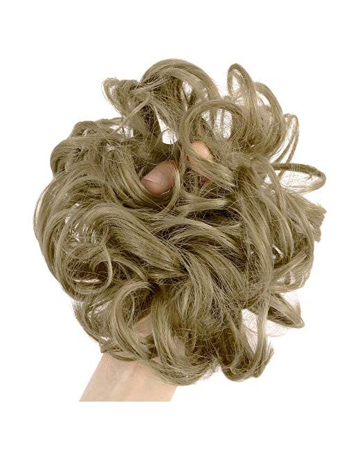 Lelinta Hair Bun Extensions Wavy Curly Messy Hair Extensions Donut Hair Chignons Hair Piece Wig Hairpiece Medium Brown onesize