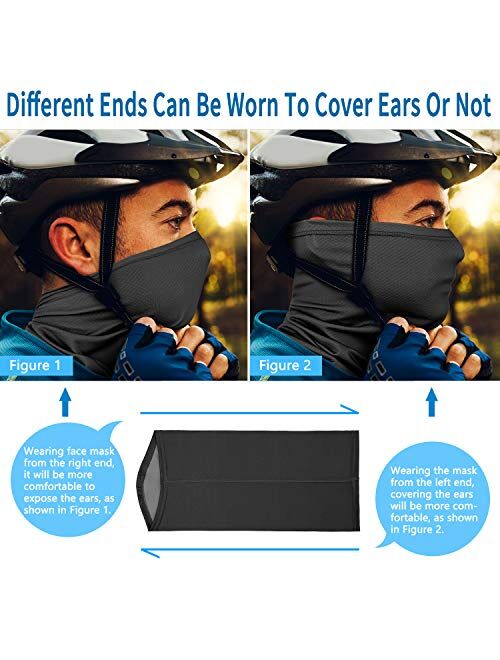 Achiou Face Mask Scarf Neck Gaiter UV Dust Sunscreen Thin For Breathable Cycling Running Fishing