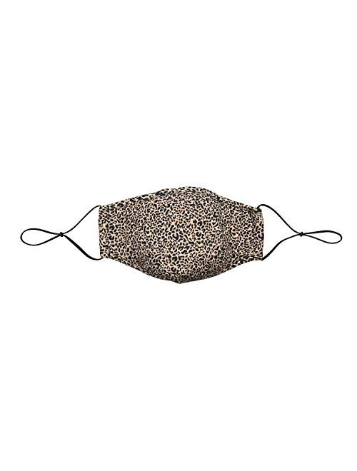 Snoozies 3-Layer Washable Face Mask w Filters & Nose Bridge - Leopard