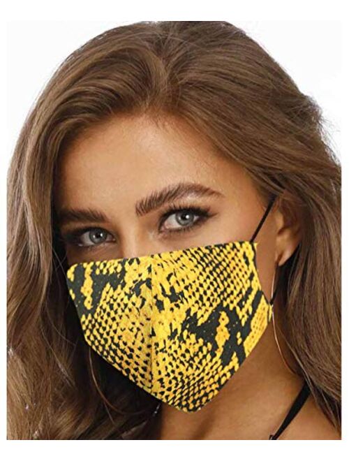 Fstrend Boho Leopard Mask Breathable Masquerade Masks Halloween Cloth Reusable Masks Clubwear Ball Party Nightclub Face Masks Jewelry for Women and Girls (Grey)