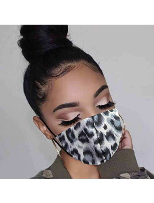 Barode Boho Leopard Mask Breathable Masquerade Masks Halloween Cloth Reusable Masks Clubwear Ball Party Nightclub Face Masks Jewelry for Women and Girls (Grey)