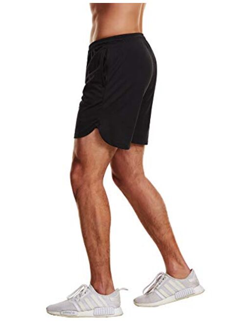 FLYFIREFLY Men's 2-in-1 Workout Running Shorts 7" Lightweight Gym Yoga Training Sport Short Pants