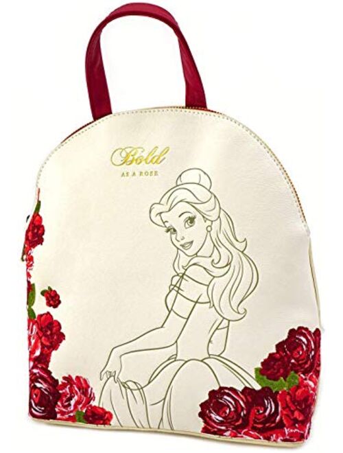 Loungefly Disney Belle Flowers Faux Leather Womens Double Strap Shoulder Bag Purse