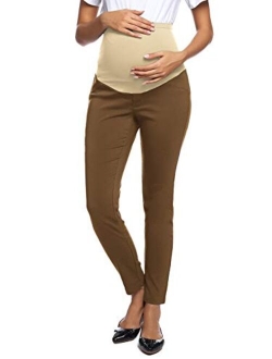 Maacie Women's Maternity Secret Fit Over The Belly Casual Pants