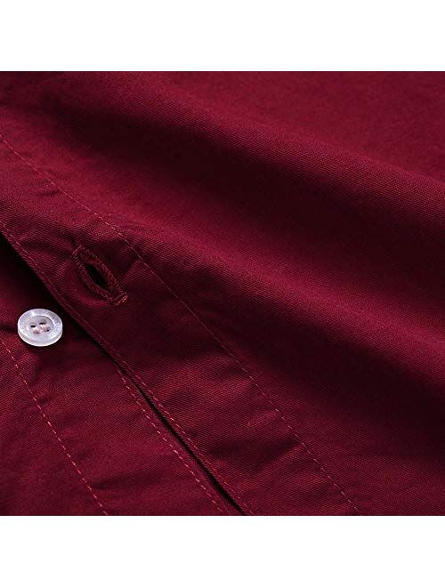 Spring&Gege Boys Long Sleeve Uniform Cotton Twill Button Down Shirt