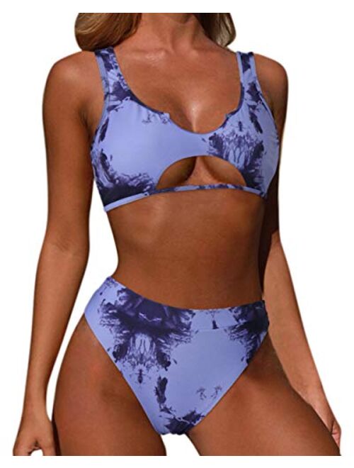 OMKAGI Women Halter Fashion Sexy Swimwear 2 Pieces Swimsuit Bikini Set with Small Strap