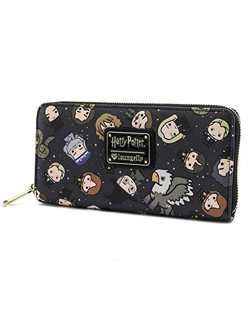 Loungefly Harry Potter Chibi Character Print Wallet , Black , One Size