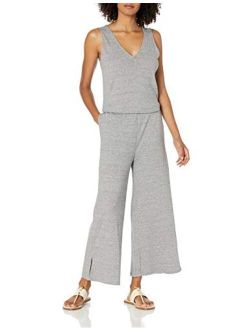 Amazon Brand - Daily Ritual Women's Relaxed Fit Pima Cotton and Modal Interlock Sleeveless Wide-Leg Jumpsuit