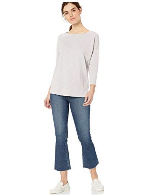 Amazon Brand - Daily Ritual Women's Lightweight Lived-In Cotton 3/4-sleeve Drop-Shoulder Tunic