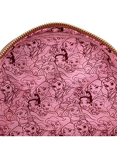 Loungefly Disney Princesses Floral Print Faux Leather Womens Double Strap Shoulder Bag Purse