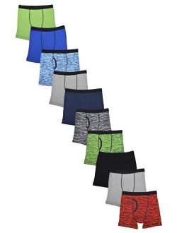Boys Underwear, 10 Pack Space Dye Boxer Brief, Sizes S-XL