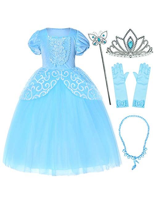 Party Chili Princess Costume for Girls Dress Up with Accessories 3-12 Years