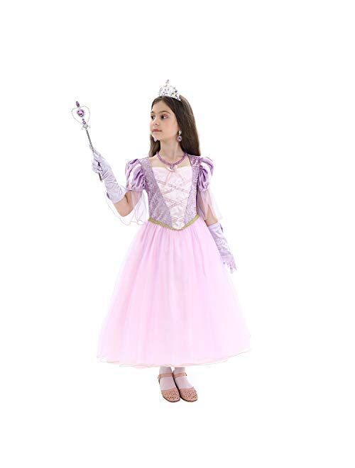 SPUNICOS Deluxe Princess Costume Dress with and Without Accessories Options Available