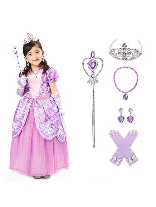SPUNICOS Deluxe Princess Costume Dress with and Without Accessories Options Available 