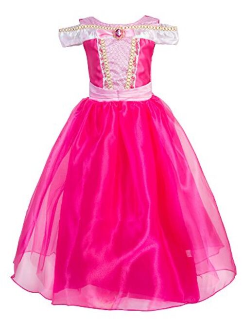 Okidokiyo Little Girls Princess Costume Halloween Party Dress Up