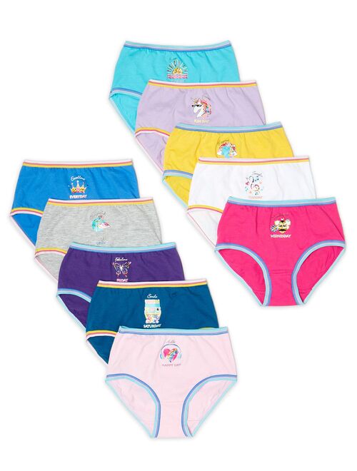 Wonder Nation Girls Brief Underwear 10-Pack, Sizes 4-16