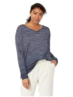 Amazon Brand - Daily Ritual Women's Oversized Terry Cotton and Modal V-Neck Drop-Shoulder Sweatshirt