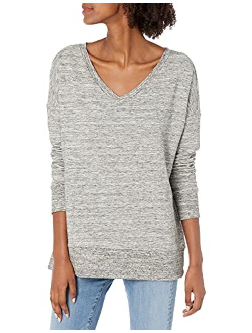 Amazon Brand - Daily Ritual Women's Oversized Terry Cotton and Modal V-Neck Drop-Shoulder Sweatshirt