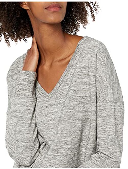 Amazon Brand - Daily Ritual Women's Oversized Terry Cotton and Modal V-Neck Drop-Shoulder Sweatshirt