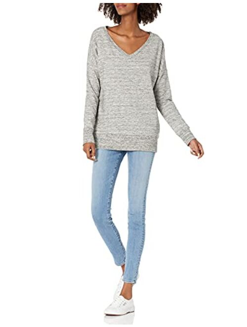 Amazon Brand - Daily Ritual Women's Oversized Terry Cotton and Modal V-Neck Drop-Shoulder Sweatshirt