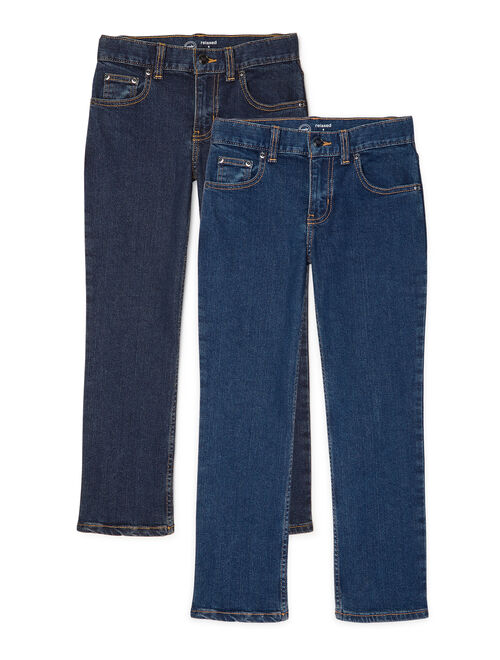 Wonder Nation Boys Relaxed Jeans, 2-Pack, Sizes 4-18 & Husky