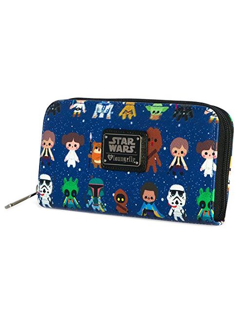 Loungefly Star Wars Baby Character Allover Print Zip Around Wallet