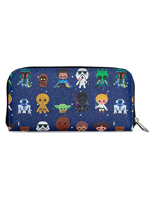 Loungefly Star Wars Baby Character Allover Print Zip Around Wallet