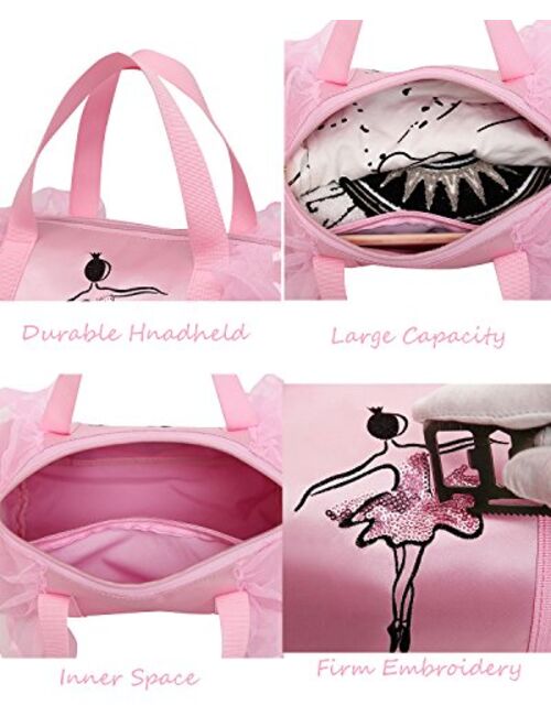 HICCUPfish Cute Ballet Dance Bag Princess Backpack Pink Shoulder Bag Girls