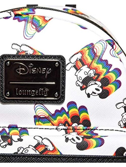 Loungefly Disney Mickey Mouse Rainbow Womens Double Strap Shoulder Bag Purse