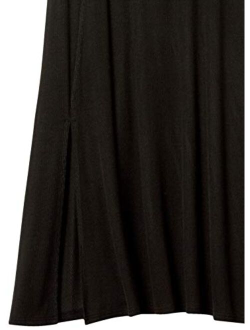 Amazon Brand - Daily Ritual Women's Rayon Spandex Fine Rib A-line Scoop Neck Dress with Vent